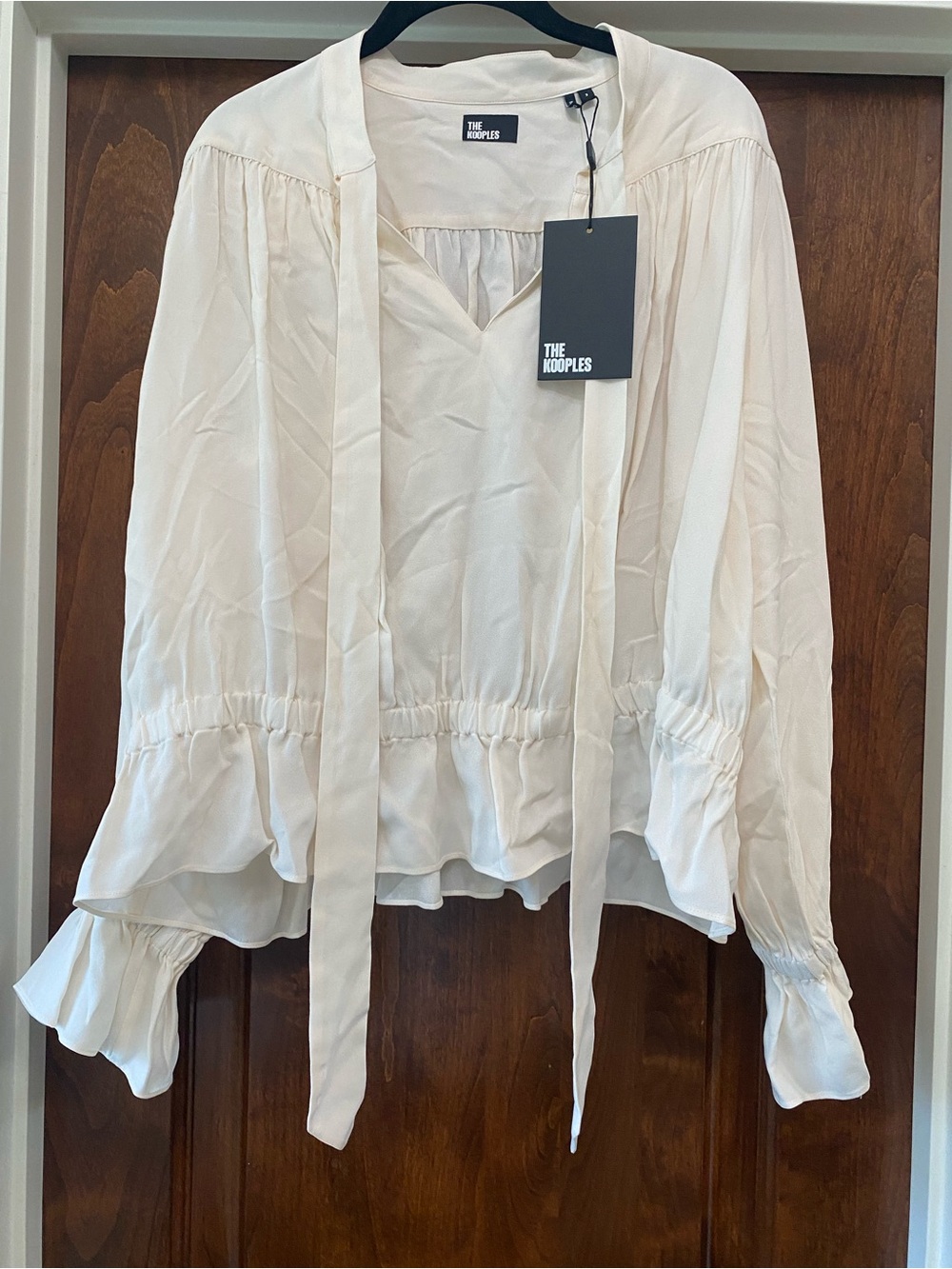 The Kooples Womens Peasant Blouse In Ivory Fr Sz 3 US 8 NWT MSRP $315